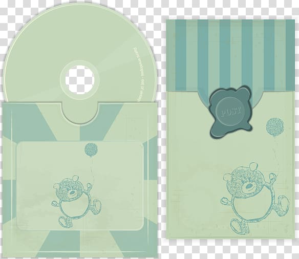 Green Envelope, Bear CD envelope green stripes transparent background PNG clipart