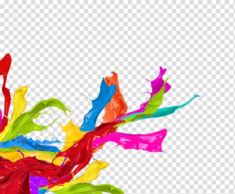assorted-color paint illustration, Paint Splatter Left Corner Footer transparent background PNG clipart