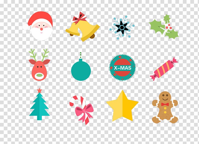 Wish Birthday Christmas Greeting Illustration, Christmas pattern flat material transparent background PNG clipart