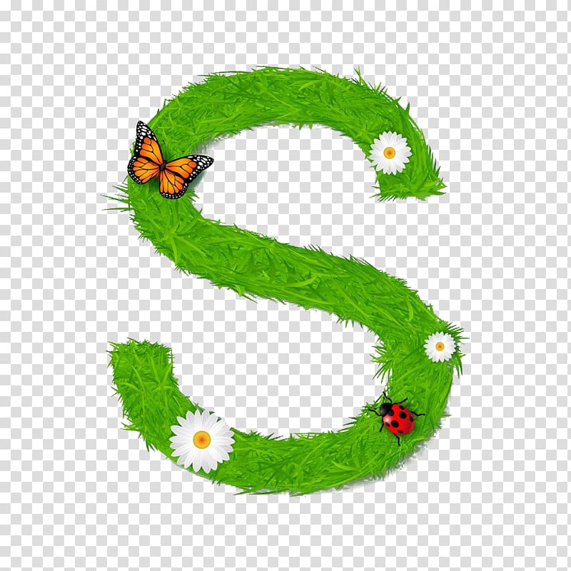Environmentally friendly letter S transparent background PNG clipart