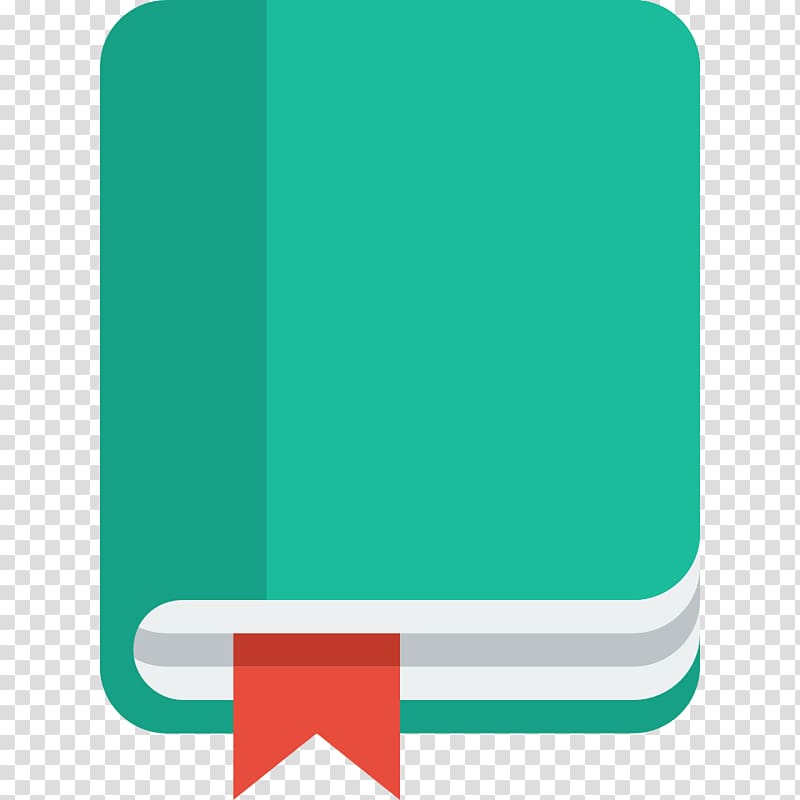 green book with red bookmark icon, angle area aqua, Book bookmark transparent background PNG clipart