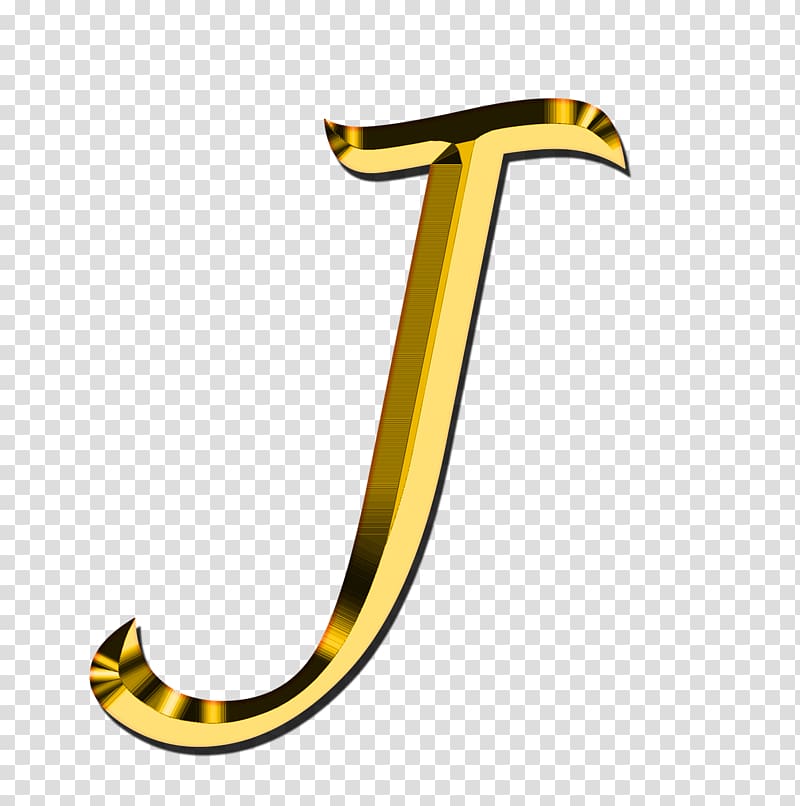 gold-colored J , Capital Letter J transparent background PNG clipart