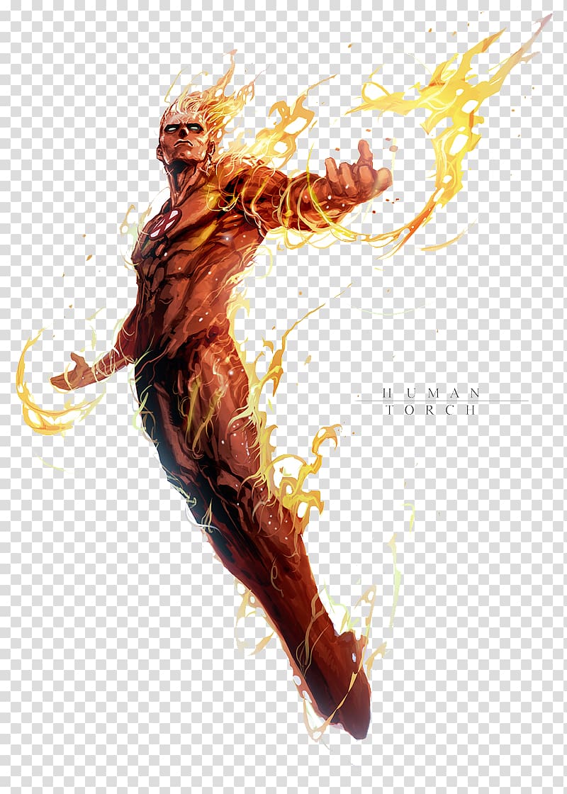 Human Torch , Human Torch Doctor Doom Mister Fantastic Invisible Woman Ghost Rider, Human Torch File transparent background PNG clipart