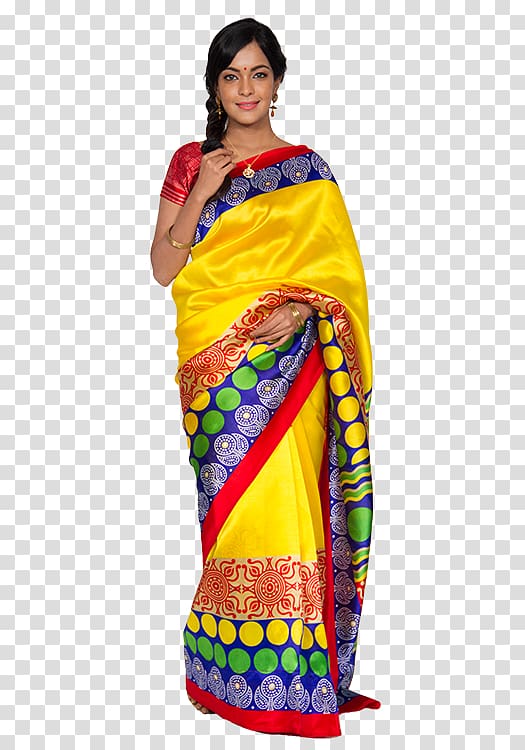 Wedding sari Clothing Silk Textile, art silk saree transparent background PNG clipart