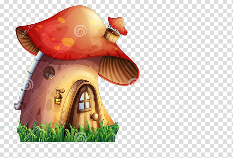 Mushroom House Cartoon Illustration, mushroom,lovely,Cartoon,color transparent background PNG clipart
