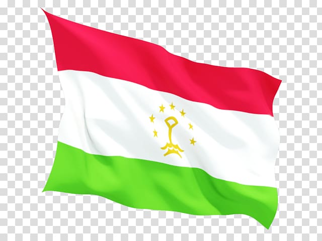 red, white, and green flag, Tajikistan Flag Wave transparent background PNG clipart