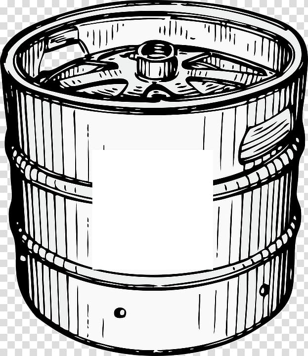 white and black keg art, Beer Keg transparent background PNG clipart