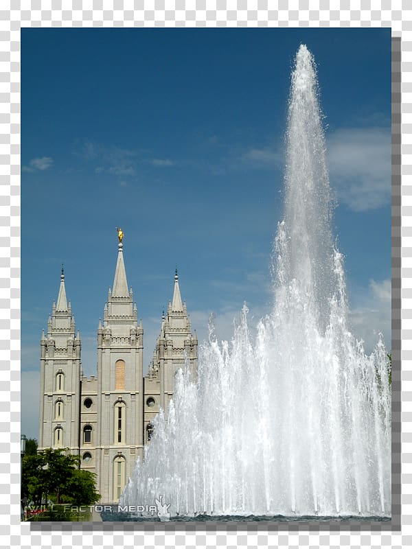 Fountain Temple Square Place of worship Tourist attraction Landmark Theatres, Latter Day Saints Temple transparent background PNG clipart