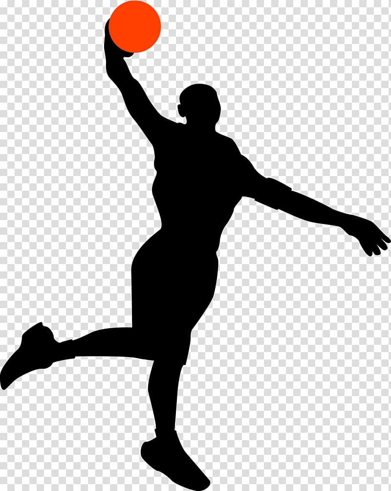 silhouette of person, Womens basketball Silhouette Wall decal, Cartoon basketball human transparent background PNG clipart