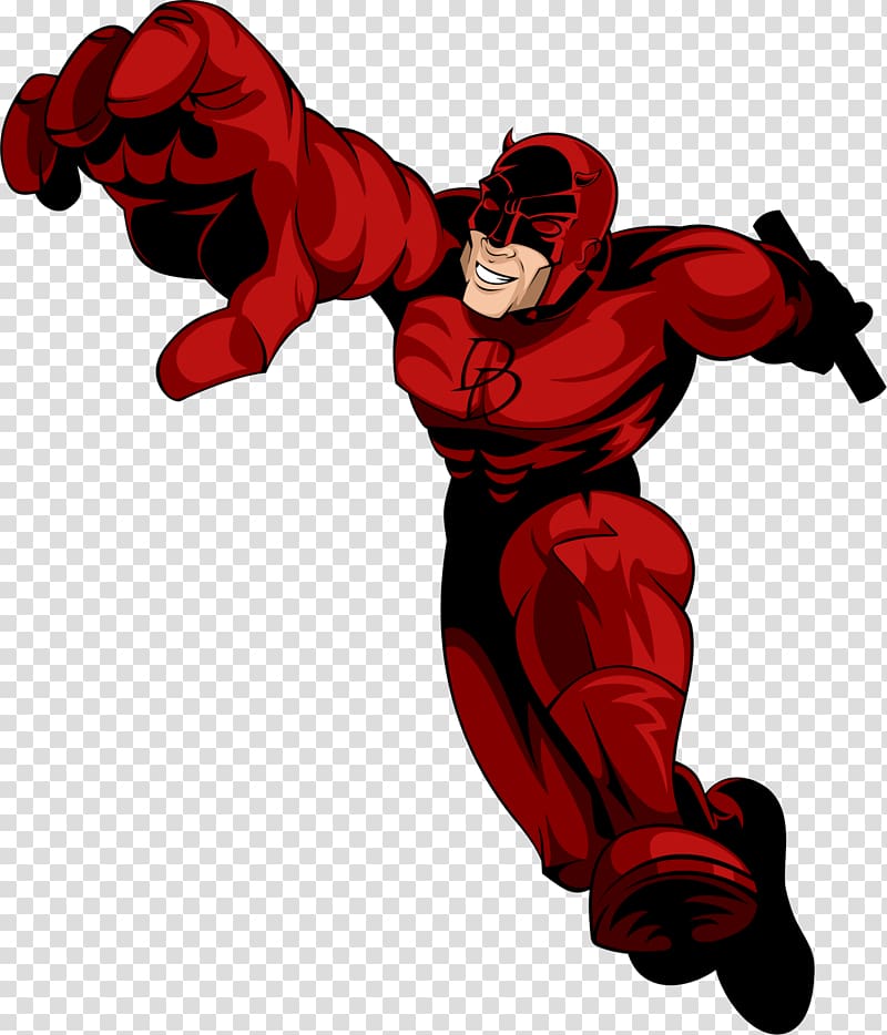 Marvel Daredevil illustration, Daredevil Jumping transparent background PNG clipart