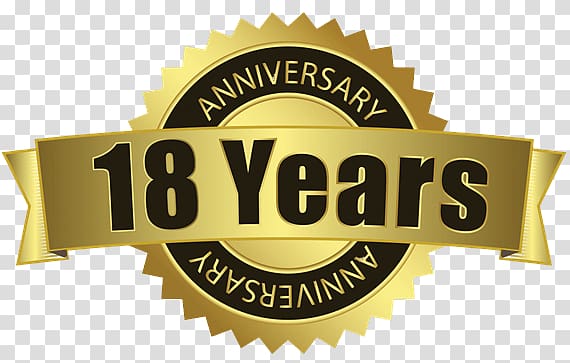 18 years anniversary logo, 18 Years Anniversary Badge transparent background PNG clipart