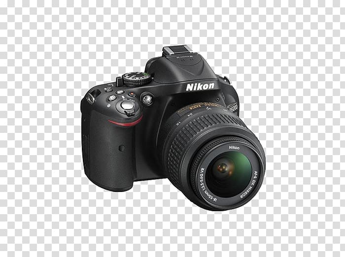 Nikon D5200 Canon EF-S 18–55mm lens AF-S DX Nikkor 18-105mm f/3.5-5.6G ED VR Digital SLR Camera, Camera transparent background PNG clipart