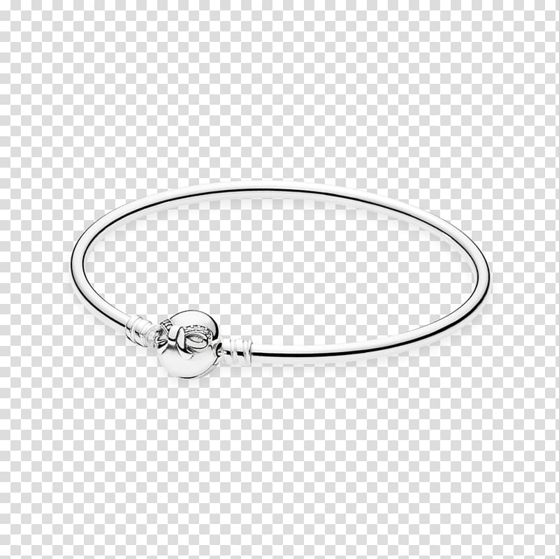 Bracelet Silver Bangle Pandora Earring, silver transparent background PNG clipart