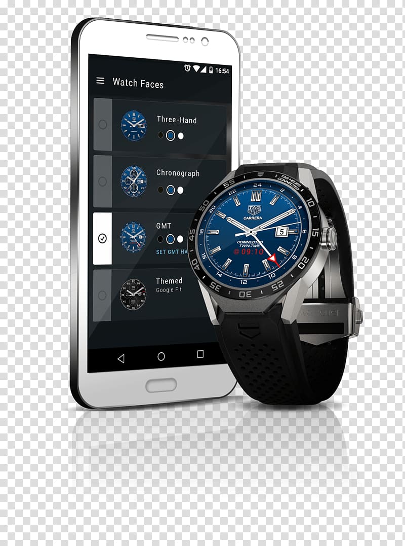 Smartwatch TAG Heuer Connected Wear OS, watches transparent background PNG clipart