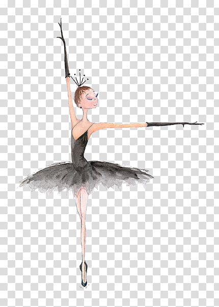 Ballet Dancer Swan Lake Watercolor painting, Ballet Girl transparent background PNG clipart