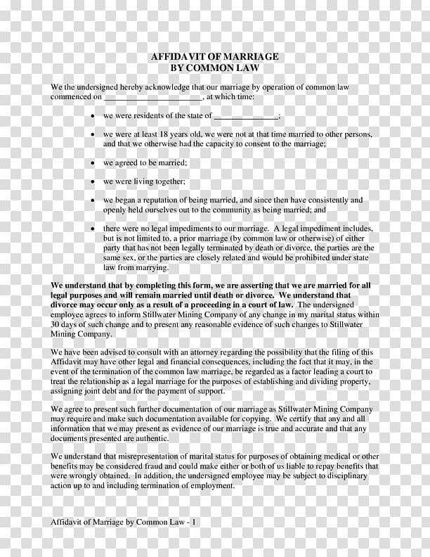 Affidavit Sworn declaration Contract Document Marital status, Marital Status transparent background PNG clipart