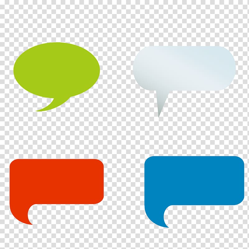 four assorted-color chat heads art, Speech balloon Bubble Dialogue Euclidean , All kinds of speech bubble box material transparent background PNG clipart