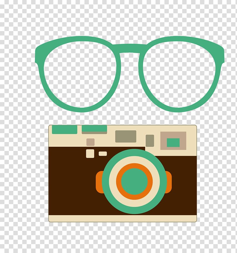 Glasses Camera , green edge art glasses camera material transparent background PNG clipart