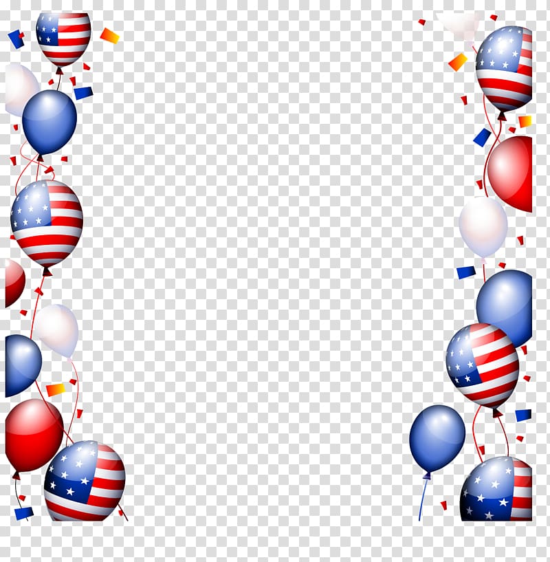 flag of America boarder illustration, Flag of the United States Euclidean Independence Day , Independence Day Carnival Balloon transparent background PNG clipart