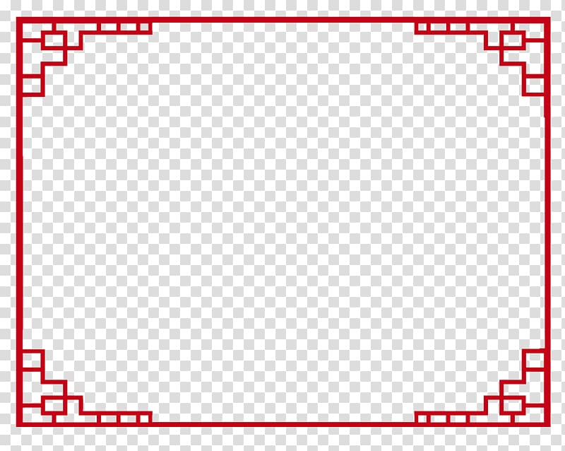 red borderline , Wire-frame model Red Software, Red Chinese wind wire frame transparent background PNG clipart
