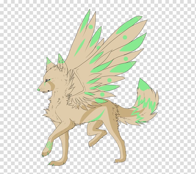 winged wolf drawing outline