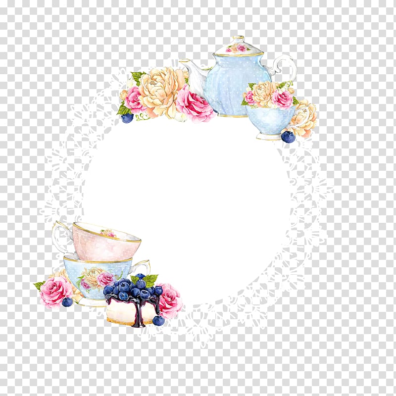 hand-painted flower label transparent background PNG clipart