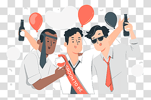 illustration, Bachelor party, celebration, drink, party, fun, friends transparent background PNG clipart thumbnail