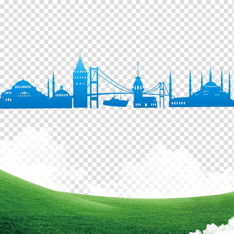 green grass above cloud illustration, Istanbul Technical University Bosphorus Bridge Illustration, Grass City School Brochure transparent background PNG clipart