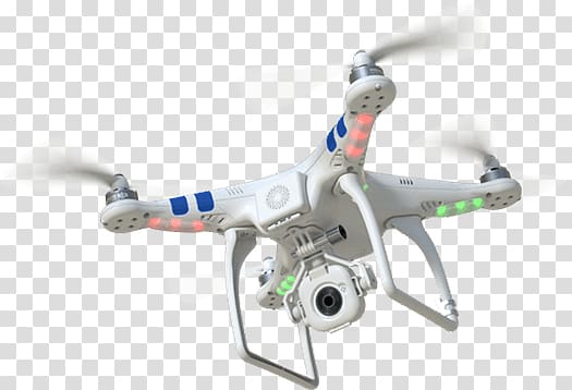white quad copter drone flying, Flying Drone transparent background PNG clipart