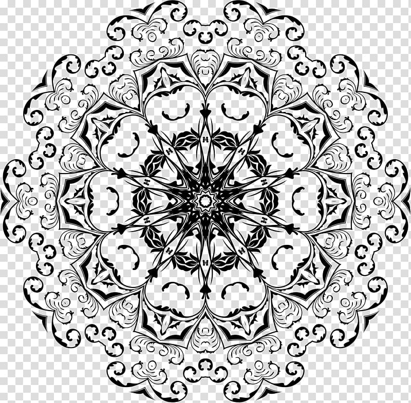 Floral design Visual arts Flower Line art, mandala transparent background PNG clipart