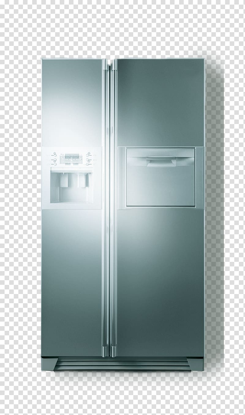 Refrigerator Home appliance Washing machine Haier, Silver Smart Refrigerator transparent background PNG clipart