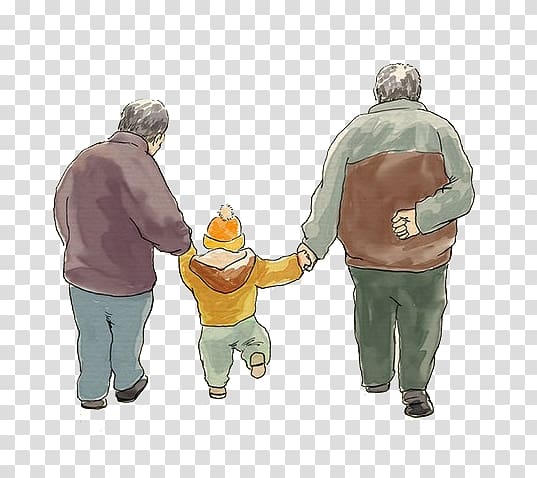 Grandparent Family Grandchild Ancestor Woman, Grandparents holding a child back transparent background PNG clipart