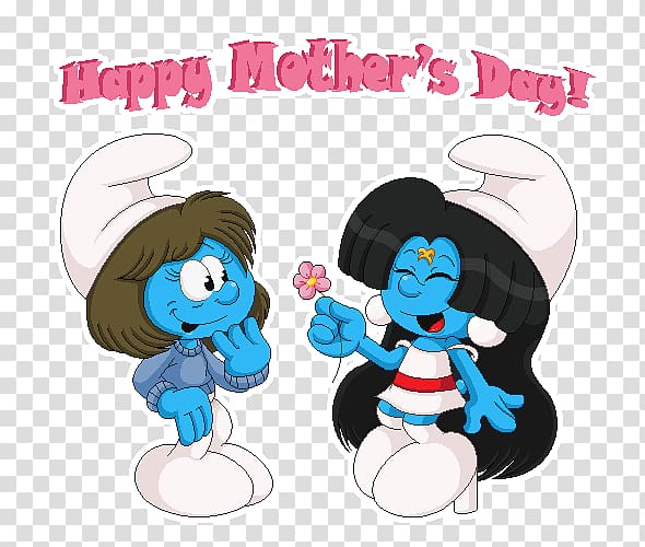 Mother\'s Day Grouchy Smurf Smurfette Sister, mother\'s day transparent background PNG clipart