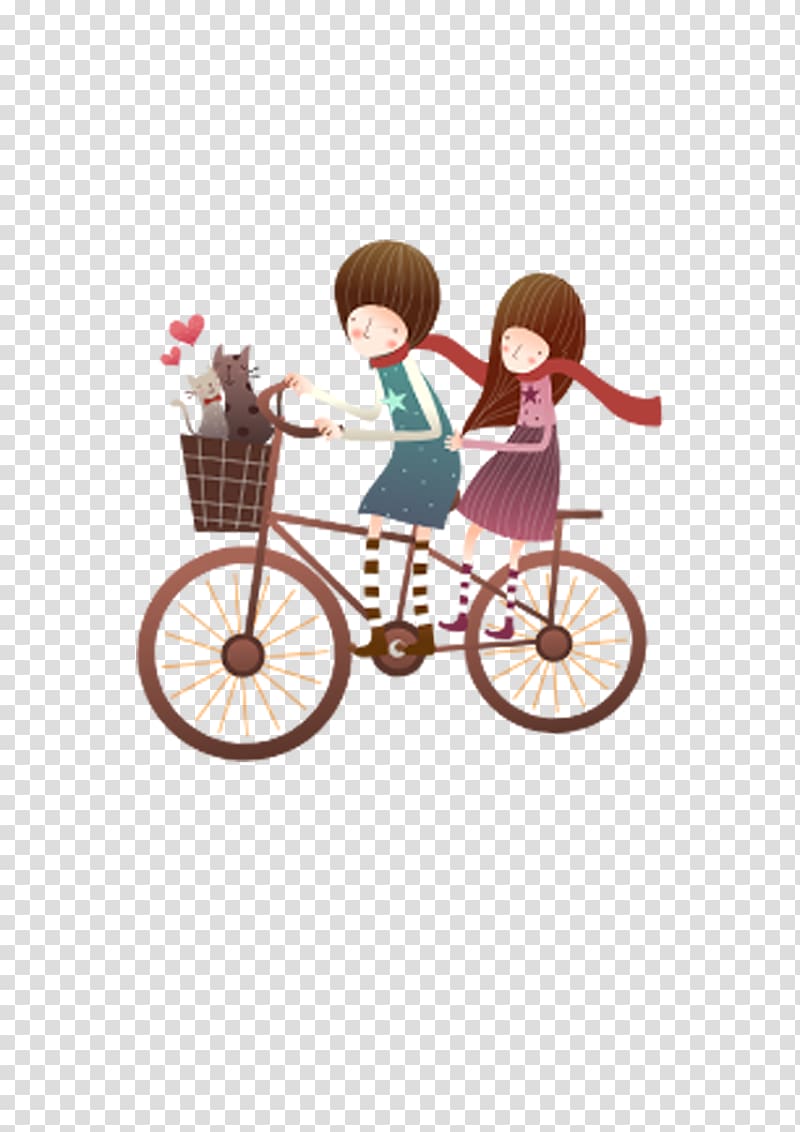 Bicycle Cycling, Cyclist couple transparent background PNG clipart
