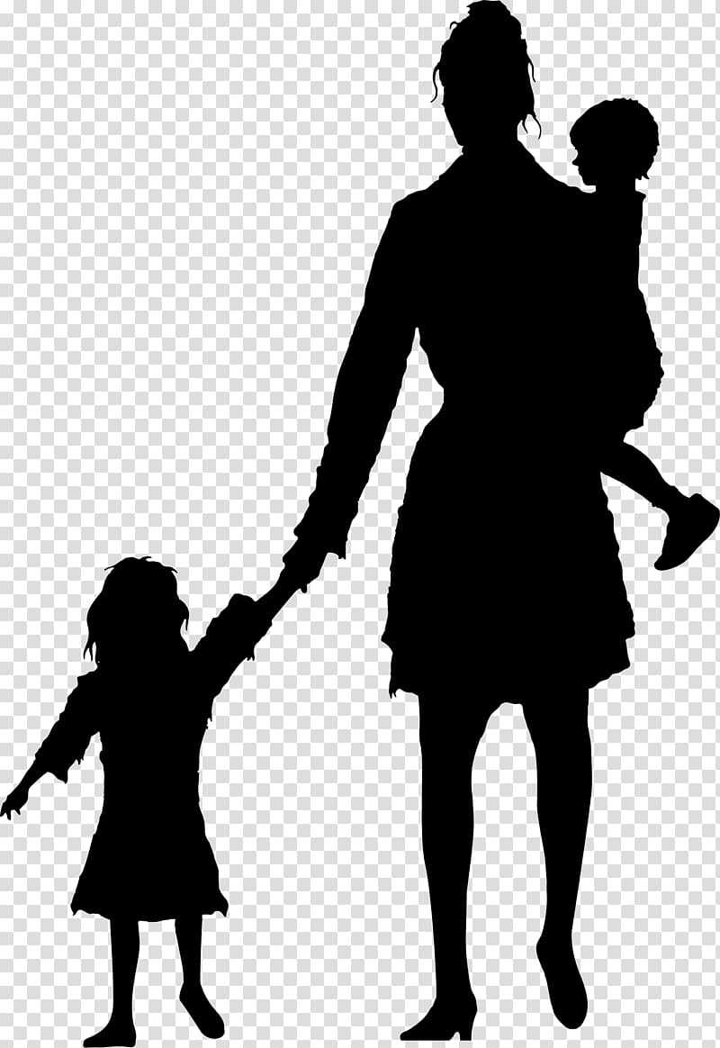 Silhouette Child Mother, mother and daughter transparent background PNG clipart