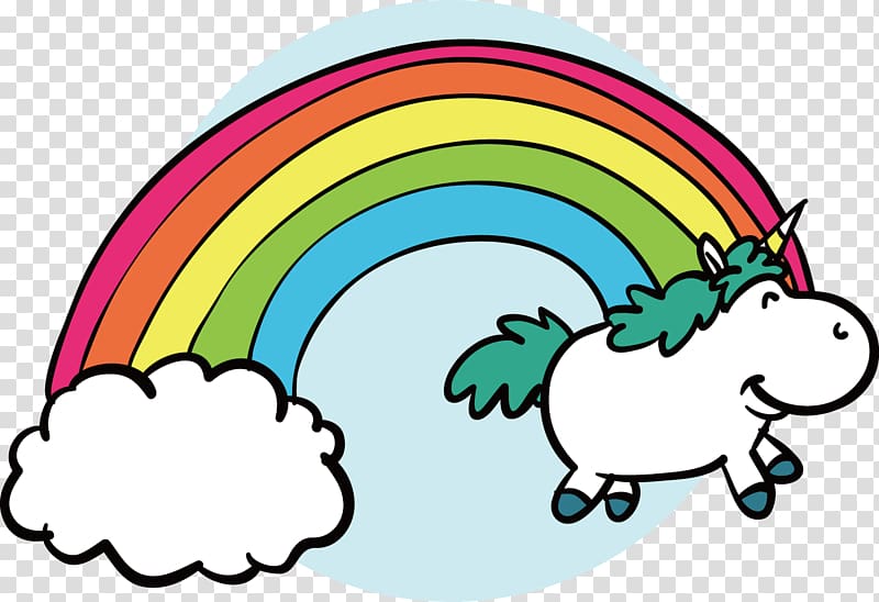 unicorn jumping on cloud creating rainbow illustration, Unicorn Euclidean Drawing, unicorn transparent background PNG clipart