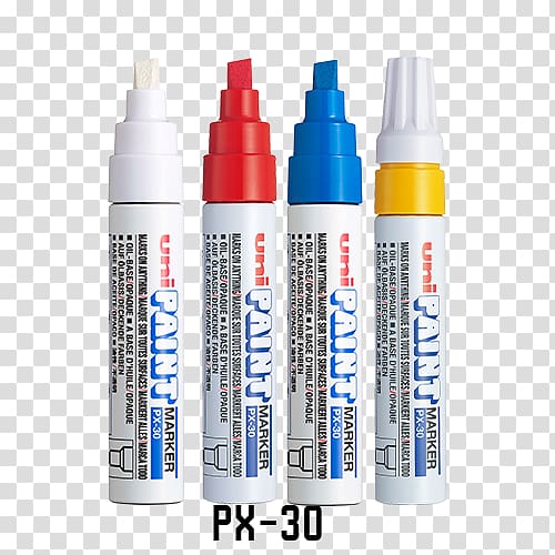 Paint Marker Uni 7 Colours Uni PX-30 Paint Marker Bold Tip Marker pen, paint markers transparent background PNG clipart