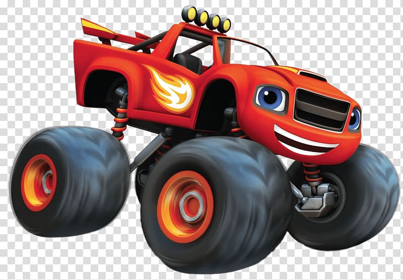 red monster truck character illustration, Blaze transparent background PNG clipart