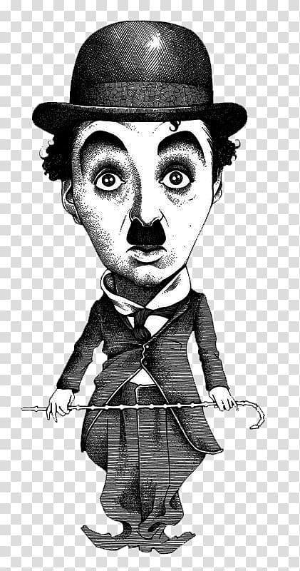 Charlie Chaplin Tramp The Kid Silent film Caricature, Qi Baishi transparent background PNG clipart