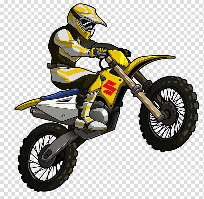 man riding Suzuki dirt bike illustration, Hill Climb Racing Mad Skills Motocross 2 X Games Motocross World Championship, Motocross transparent background PNG clipart
