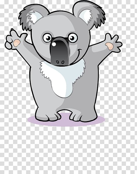 Koala Cartoon Illustration, Cartoon koala hug laugh transparent background PNG clipart