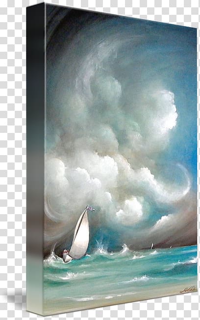 Painting Gallery wrap Frames Modern art Canvas, stormy sea transparent background PNG clipart