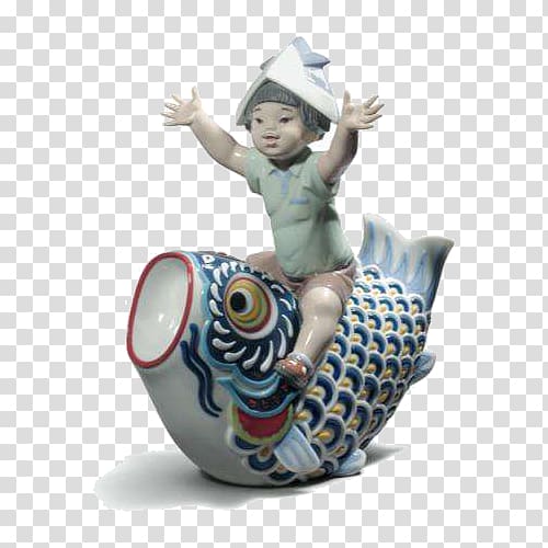 Lladrxf3 Porcelain Childrens Day Figurine Gosekku, Carp flag sculpture transparent background PNG clipart
