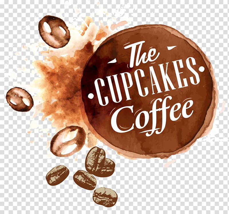 Coffee Cupcake Cafe Watercolor painting, Delicious coffee beans transparent background PNG clipart