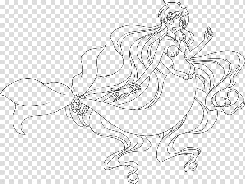 Hanon Hōshō Line art Mermaid Melody Pichi Pichi Pitch Manga Sketch, Pusheen Coloring Book transparent background PNG clipart