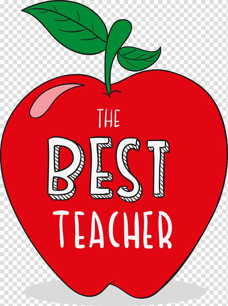 Download Red apple illustration with text overlay, Teachers Day Student Apple , red apple transparent ...