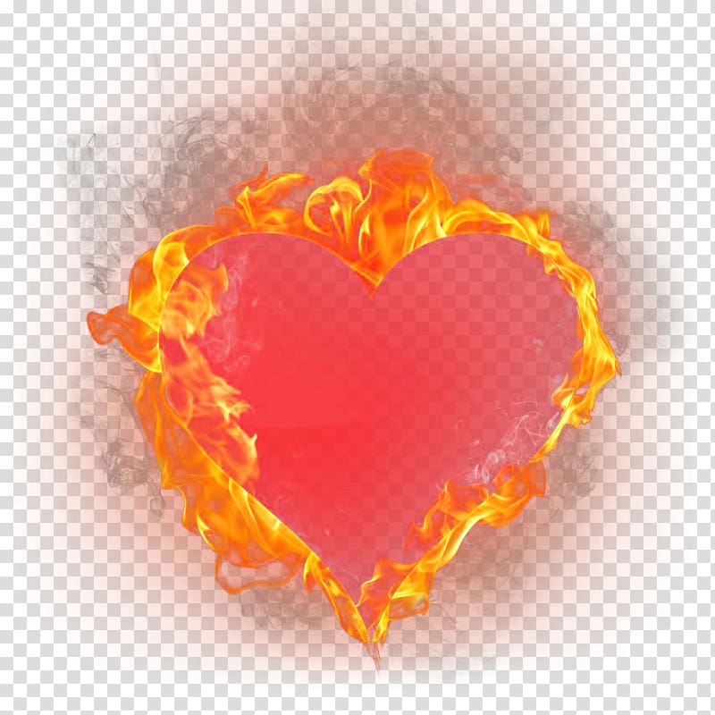 golden flame heart effect transparent background PNG clipart