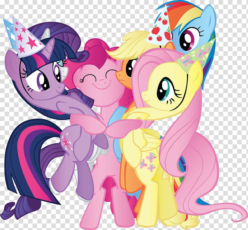 five multicolored My Little Pony illustrations, Rainbow Dash Twilight Sparkle Rarity My Little Pony, My Little Pony File transparent background PNG clipart