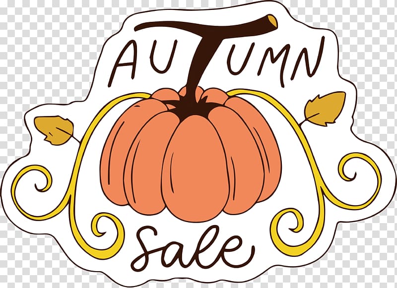 Adobe Illustrator , Hand painted pumpkin autumn promotion label transparent background PNG clipart