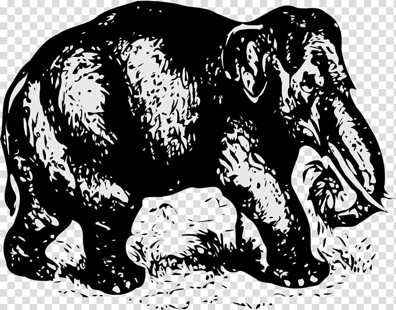 Indian elephant African elephant Elephantidae, Elephant black and white transparent background PNG clipart